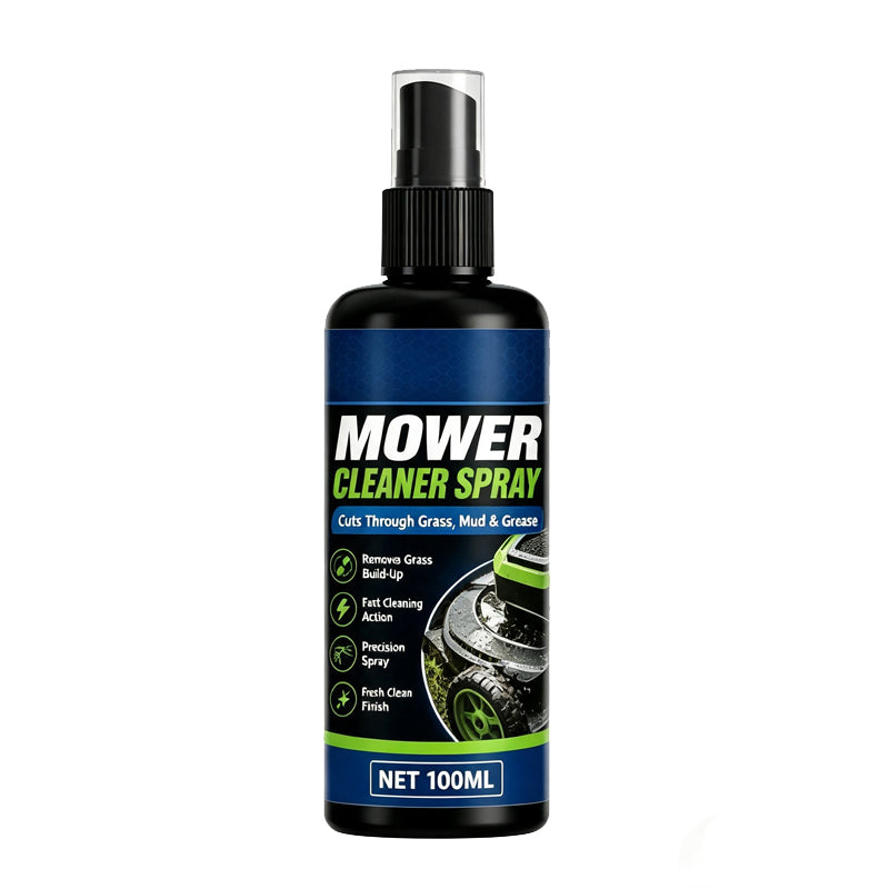 Powerful cleaning and degreasing spray for lawn mowers
