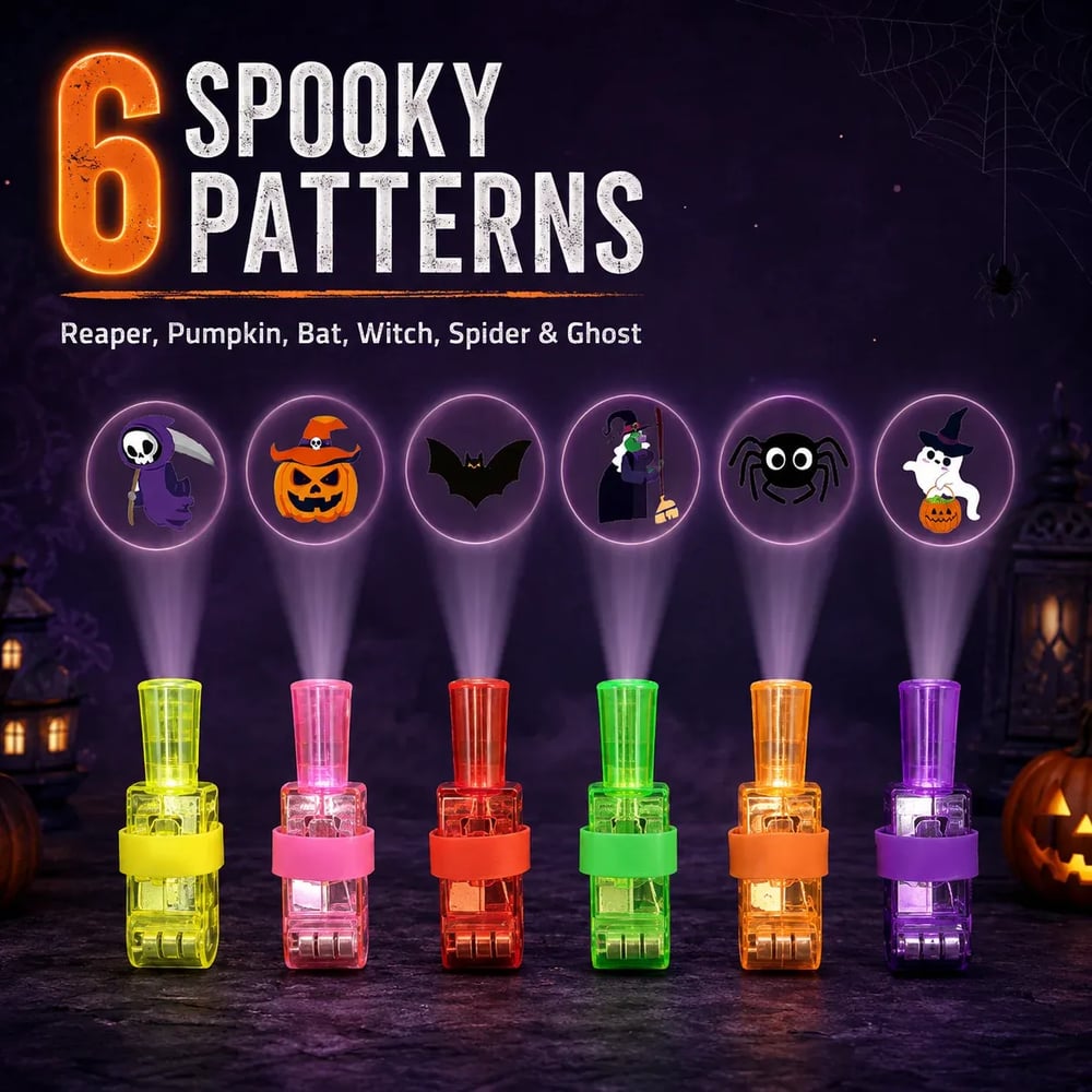 Halloween Pattern Finger Projector Lights (4 pack)
