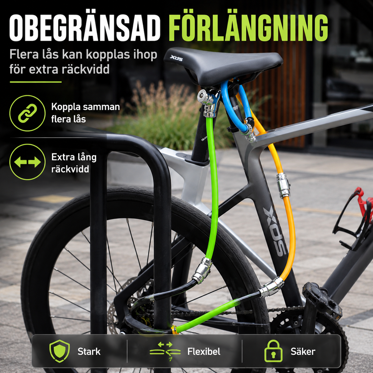 SteelGuard Flex™ Säkerhetsvajer – Robust kolfiberstål med snabb låsning