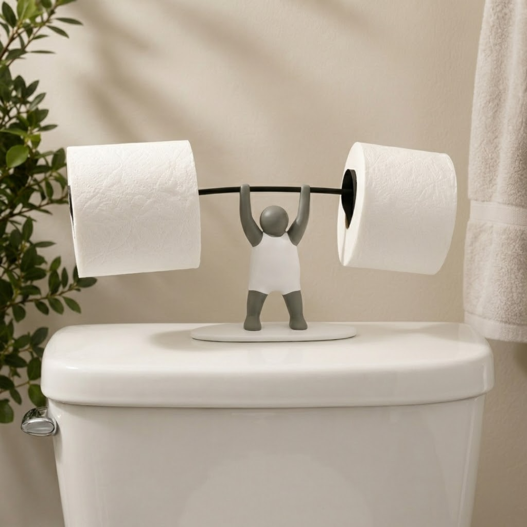 MuscleBuddy™ Toalettpappershållare – Rolig badrumsdekoration som imponerar på gästerna