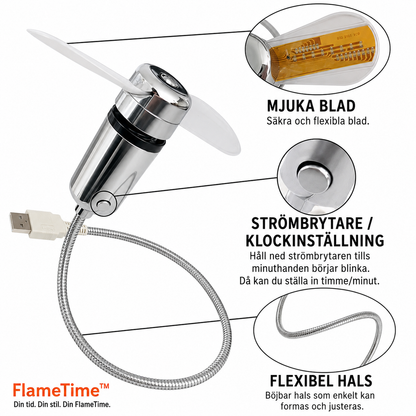 FlameTime™ Multifunktionellt Tändare – Elegant design med integrerad klocka