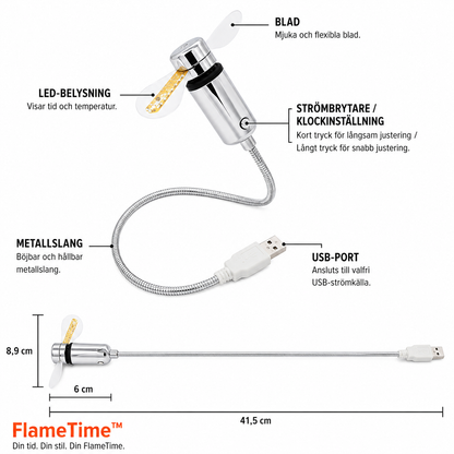 FlameTime™ Multifunktionellt Tändare – Elegant design med integrerad klocka