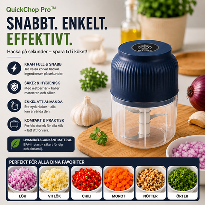 QuickChop Pro™ Minihackare – Trådlös matberedning med ett knapptryck