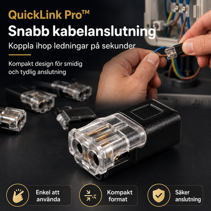 QuickLink Pro™ Kabelanslutning – Verktygsfri koppling för elektriska ledningar (50 stycken)