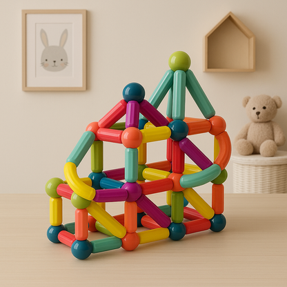 MagnaBuild Kids™ Magnetiska Byggstavar – Kreativ lek som utvecklar fantasi och motorik