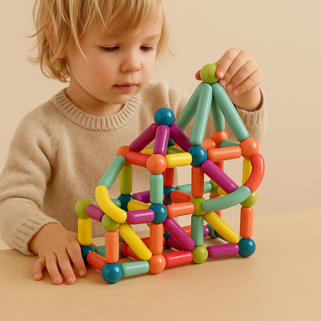 MagnaBuild Kids™ Magnetiska Byggstavar – Kreativ lek som utvecklar fantasi och motorik