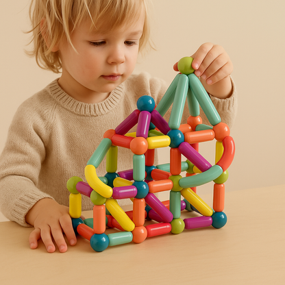 MagnaBuild Kids™ Magnetiska Byggstavar – Kreativ lek som utvecklar fantasi och motorik