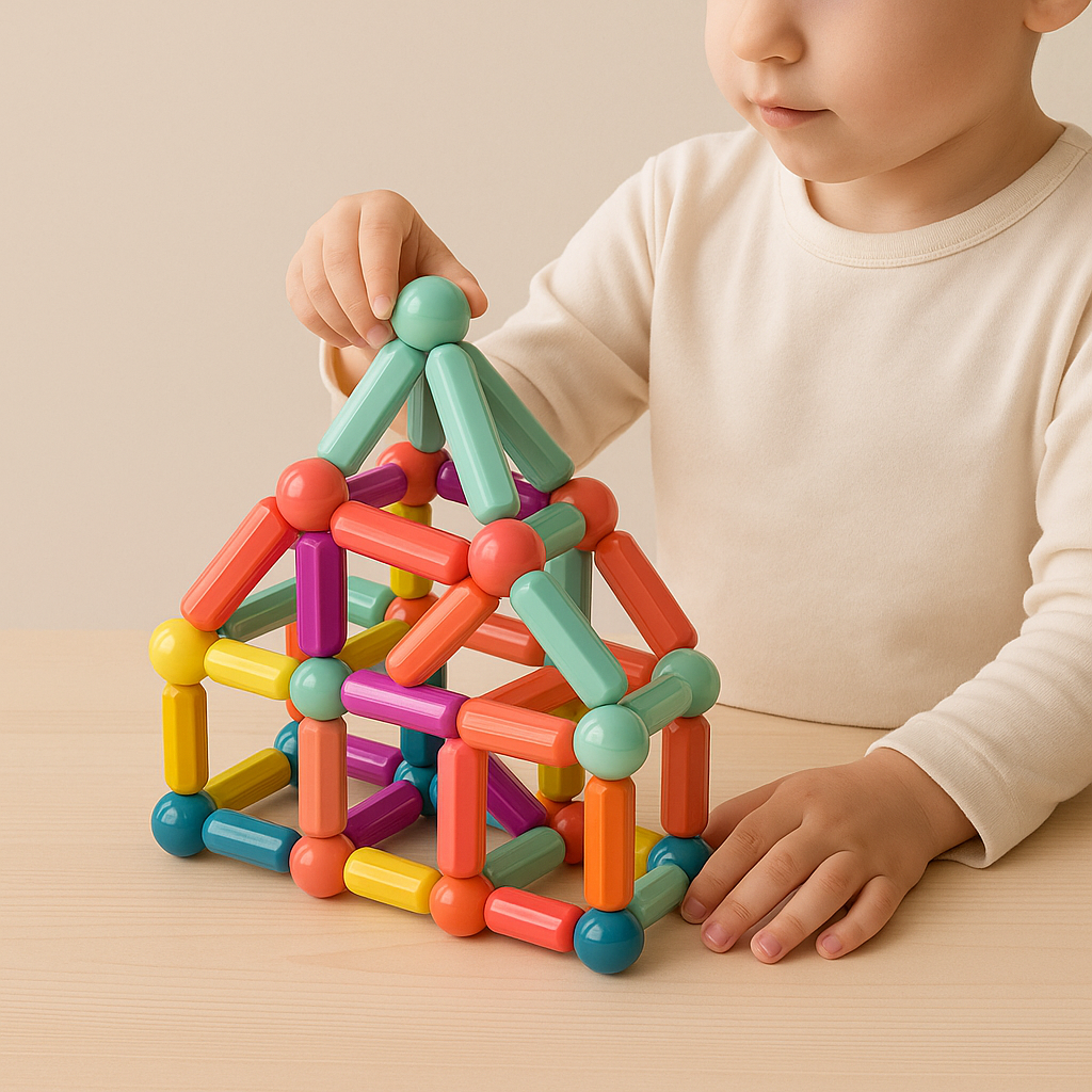 MagnaBuild Kids™ Magnetiska Byggstavar – Kreativ lek som utvecklar fantasi och motorik