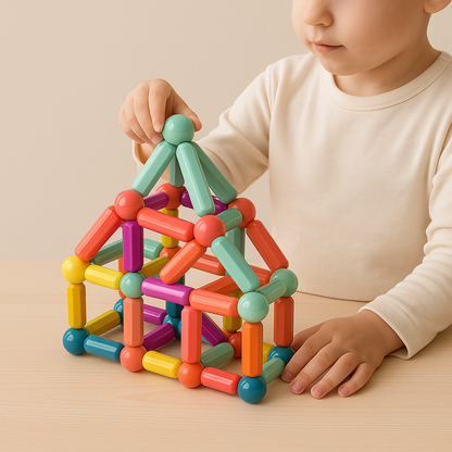 MagnaBuild Kids™ Magnetiska Byggstavar – Kreativ lek som utvecklar fantasi och motorik