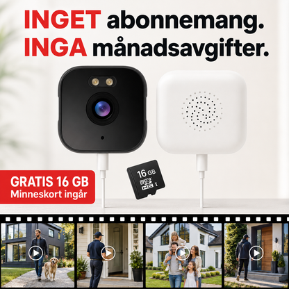 HomeVision Flex™ WiFi-Kamera – Inomhusmontering med utsikt mot utomhusmiljö