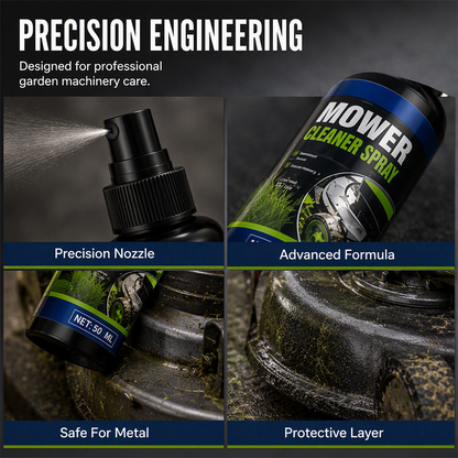Powerful cleaning and degreasing spray for lawn mowers