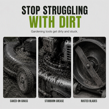 Powerful cleaning and degreasing spray for lawn mowers