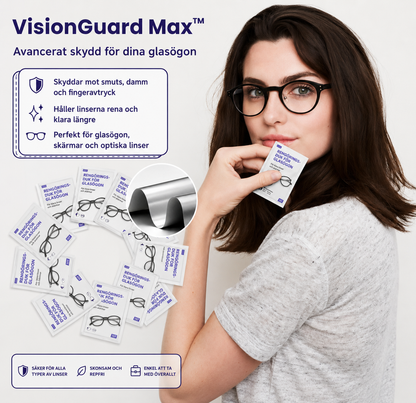VisionGuard Max™ Glasögonduk – Praktisk anti-imlösning för vardagsbruk (100 stycken)