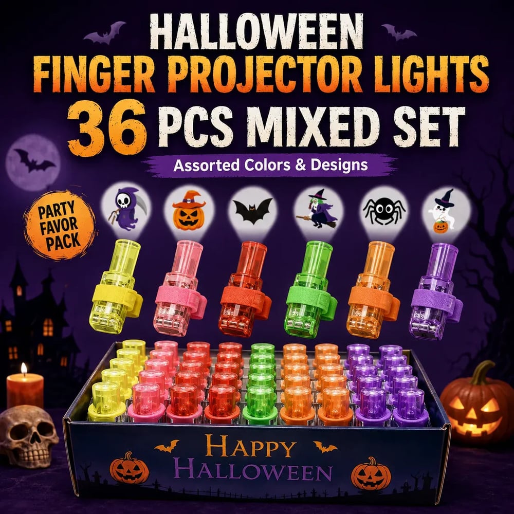 Halloween Pattern Finger Projector Lights (4 pack)