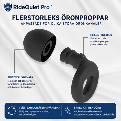RideQuiet Pro™ Motorcykelöronproppar – Hjälper till att minska vindljud under körning