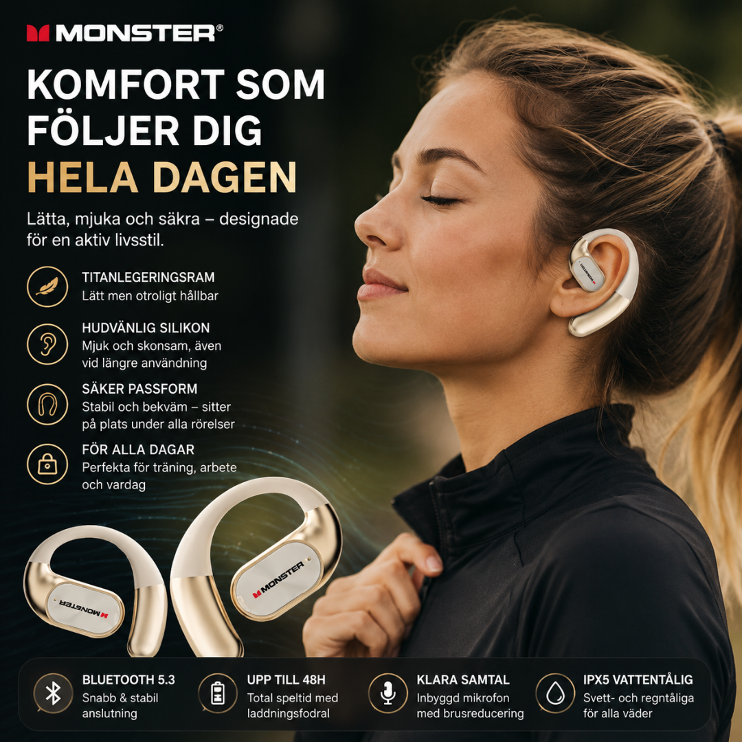 Monster AeroBeat™ Sporthörlurar – Trådlös frihet för träning och vardag