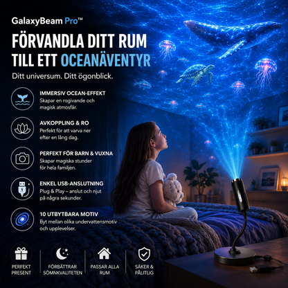 GalaxyBeam Pro™ Stjärnprojektor – Förvandla rummet till en magisk galax