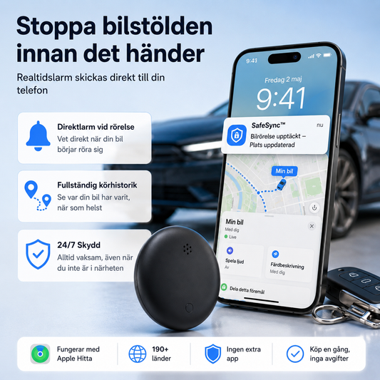 SafeSync Pro™ GPS-spårare – Håll koll på bil, nycklar och värdesaker i realtid
