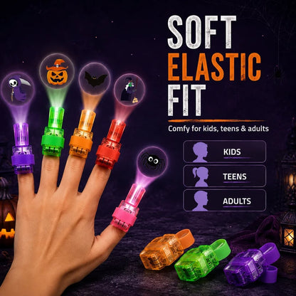 Halloween Pattern Finger Projector Lights (4 pack)