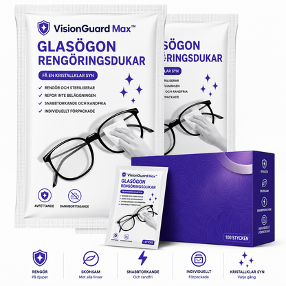 VisionGuard Max™ Glasögonduk – Praktisk anti-imlösning för vardagsbruk (100 stycken)
