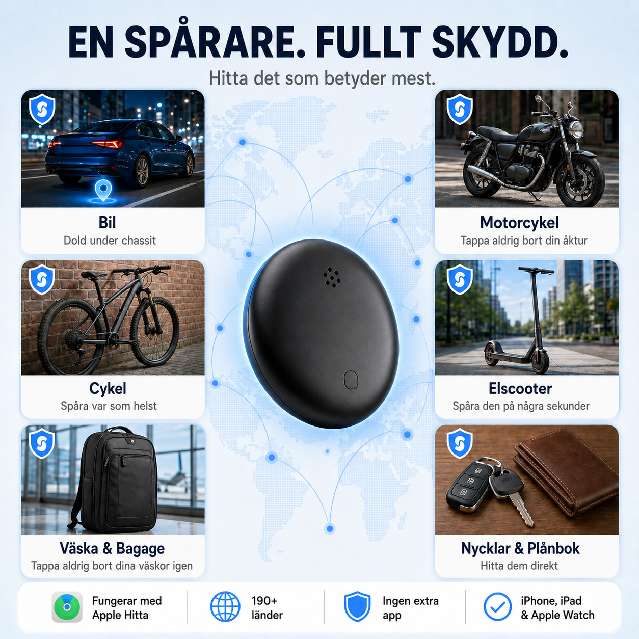 SafeSync Pro™ GPS-spårare – Håll koll på bil, nycklar och värdesaker i realtid