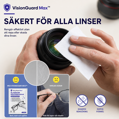 VisionGuard Max™ Glasögonduk – Praktisk anti-imlösning för vardagsbruk (100 stycken)