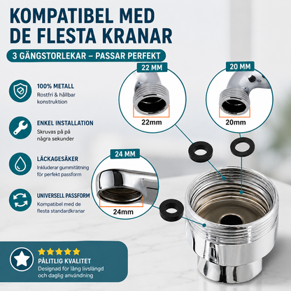 AquaRotate Max™ Kranmunstycke – 1080° rotation med två vattenlägen
