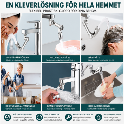 AquaRotate Max™ Kranmunstycke – 1080° rotation med två vattenlägen