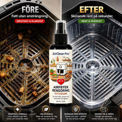 AirClean Pro™ Airfryer-rengöring – Tar bort fett och fastbrända matrester enkelt (3 stycken)