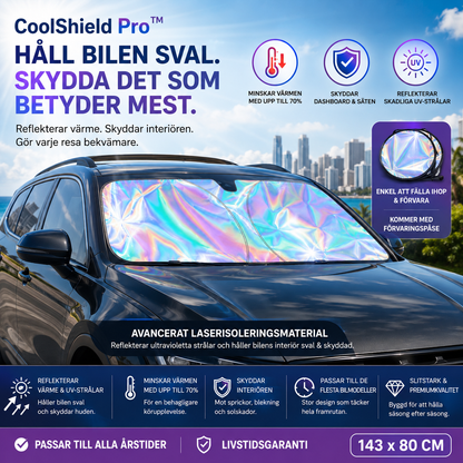 CoolShield Pro™ Solskydd för Vindruta – Håller bilen sval och skyddar interiören