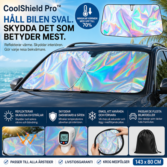 CoolShield Pro™ Solskydd för Vindruta – Håller bilen sval och skyddar interiören