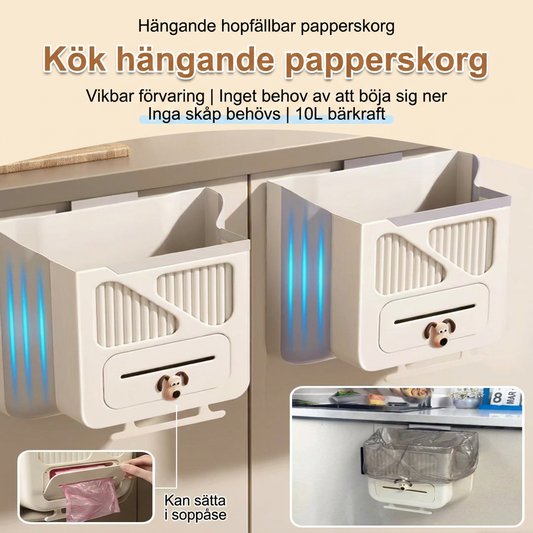 Hängande, hopfällbar kökssoptunna