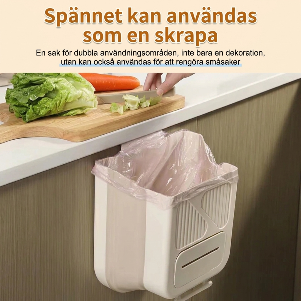 Hängande, hopfällbar kökssoptunna