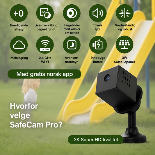 SafeCam Pro™ | Alltid skyddad – även utan internet eller ström