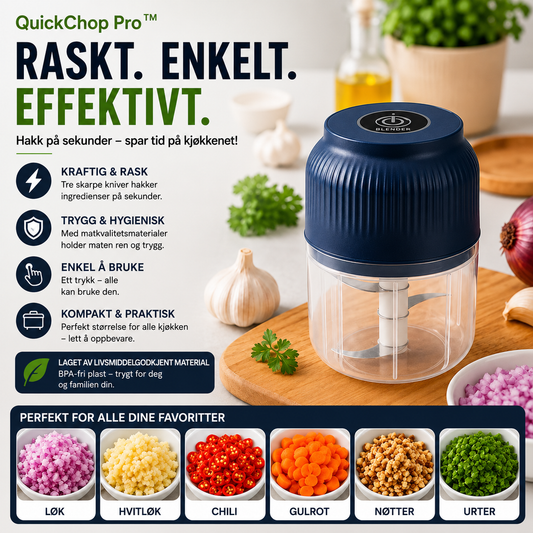 QuickChop™ Minihackare – Trådlös matberedning med ett knapptryck