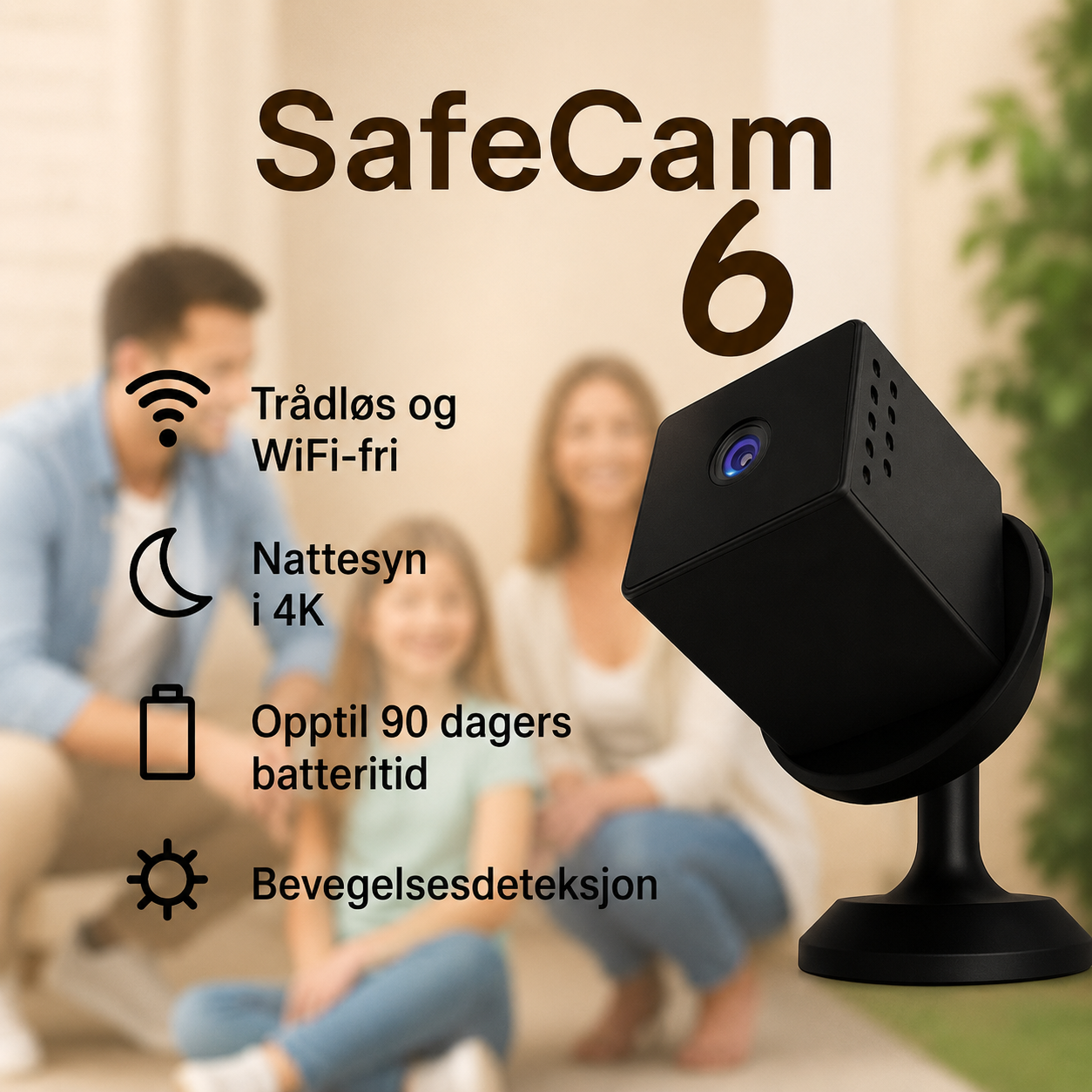 SafeCam Pro™ | Alltid skyddad – även utan internet eller ström