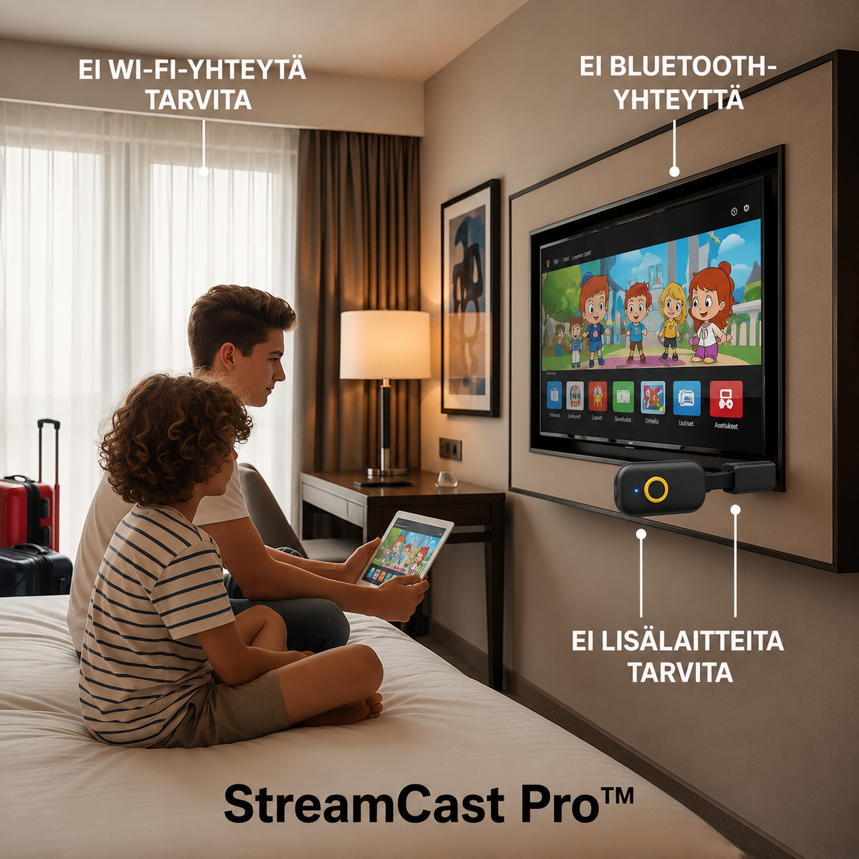 StreamCast Pro™ trådløs skjermdeling – Større bilde, direkte på TV-en din