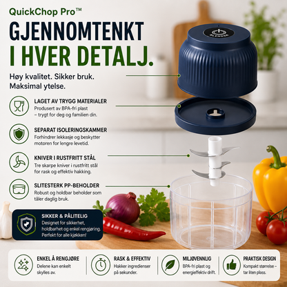 QuickChop™ Minihackare – Trådlös matberedning med ett knapptryck