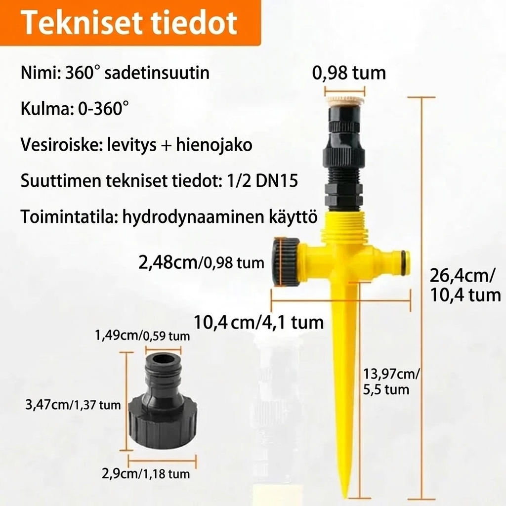 Pyörivä automaattinen kastelujärjestelmä – Puutarhasadetin puutarhaan, nurmikolle ja terassille 🌿💦