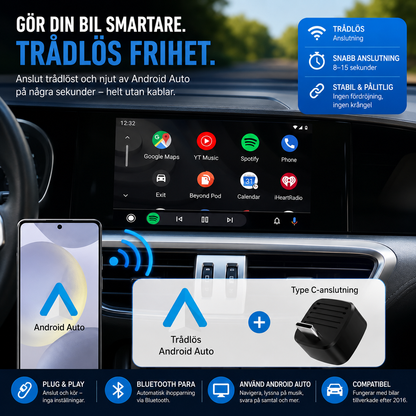 DriveLink Pro™ CarPlay Adapter – Gör Apple CarPlay och Android Auto trådlöst