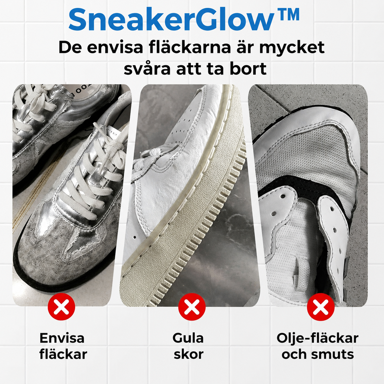 SneakerGlow™ Skokräm – Återställ slitna vita sneakers enkelt