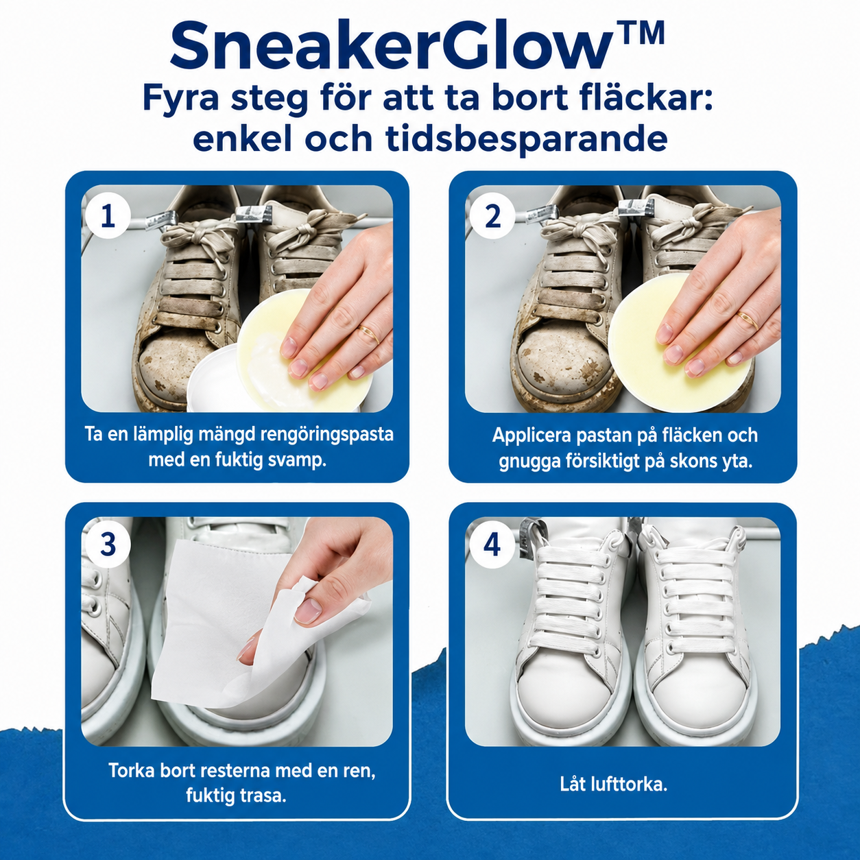 SneakerGlow™ Skokräm – Återställ slitna vita sneakers enkelt