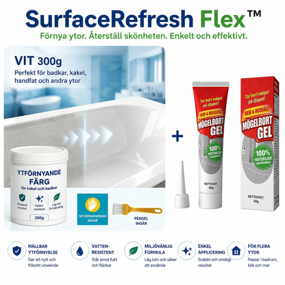 SurfaceRefresh Flex™ Renoveringsfärg – Skyddande yta för kakel och badkar