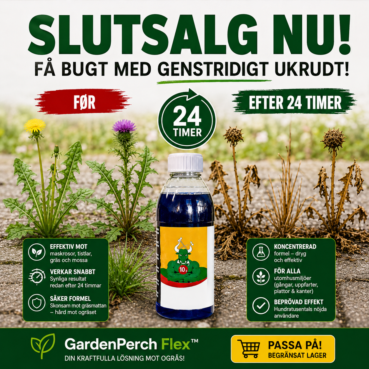 GardenClean Flex™  Få bort envisa ogräs på bara 24 timmar!