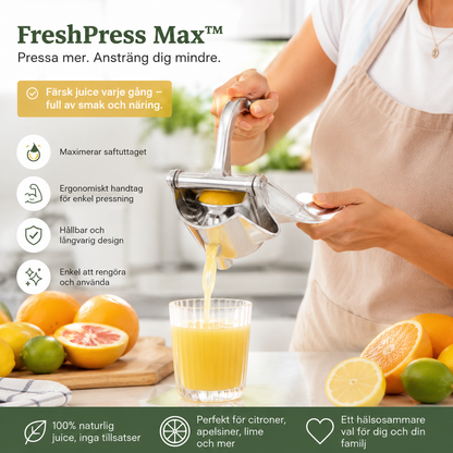 FreshPress™ Fruktpress – Pressa varje droppe med minimal ansträngning