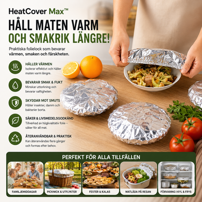 HeatCover Max™ Skålöverdrag (10 stycken) – Återanvändbart skydd för matförvaring och servering