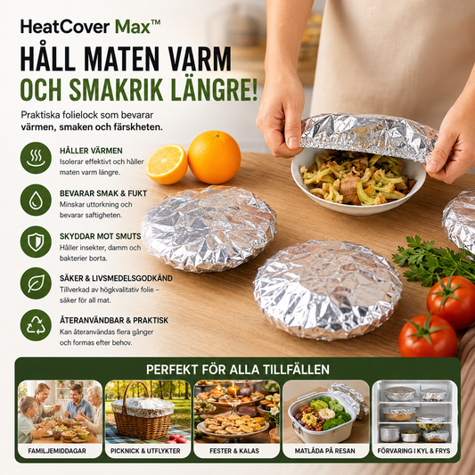 HeatCover Max™ Skålöverdrag (10 stycken) – Återanvändbart skydd för matförvaring och servering