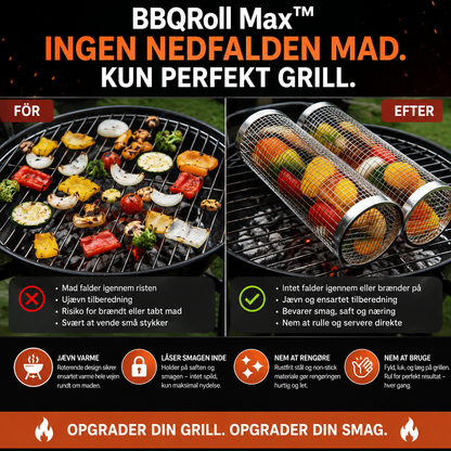 BBQRoll Max™ Grillkorg – Rostfritt stål för jämn grillning utan spill ( 30 X 90 CM)