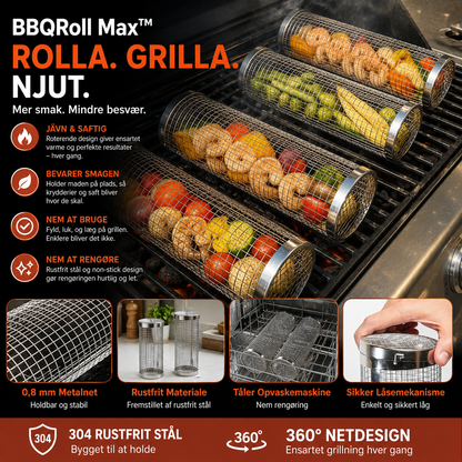 BBQRoll Max™ Grillkorg – Rostfritt stål för jämn grillning utan spill ( 30 X 90 CM)