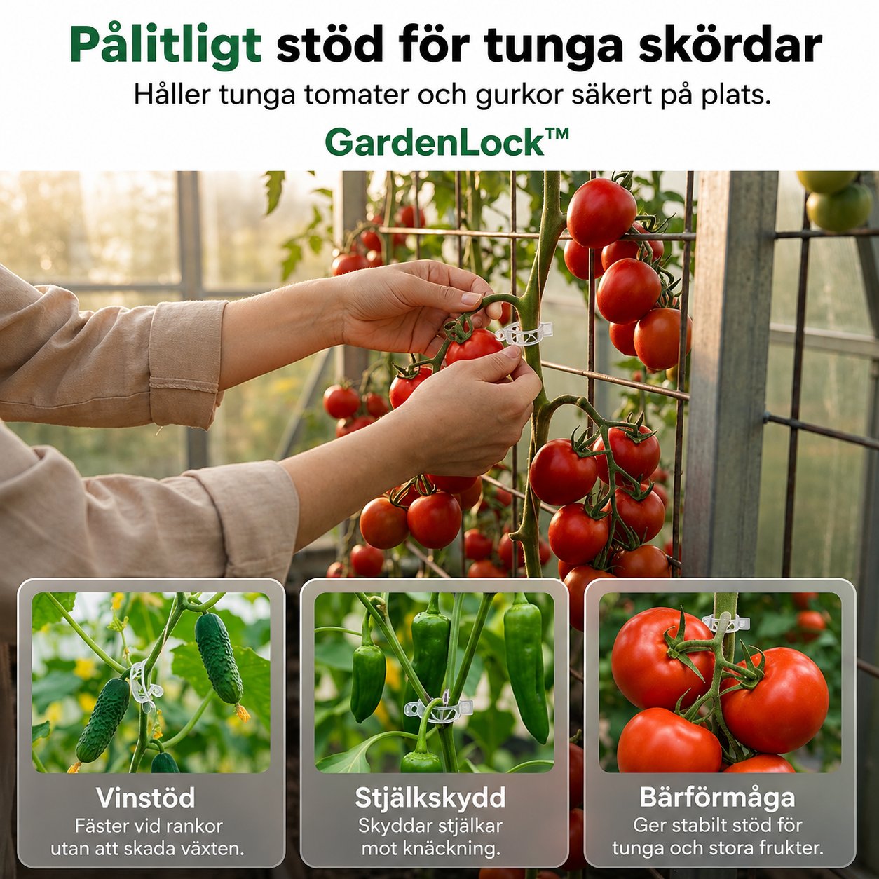 GardenLock™ Plant Clips – Återanvändbara växtclips för stabil och organiserad odling